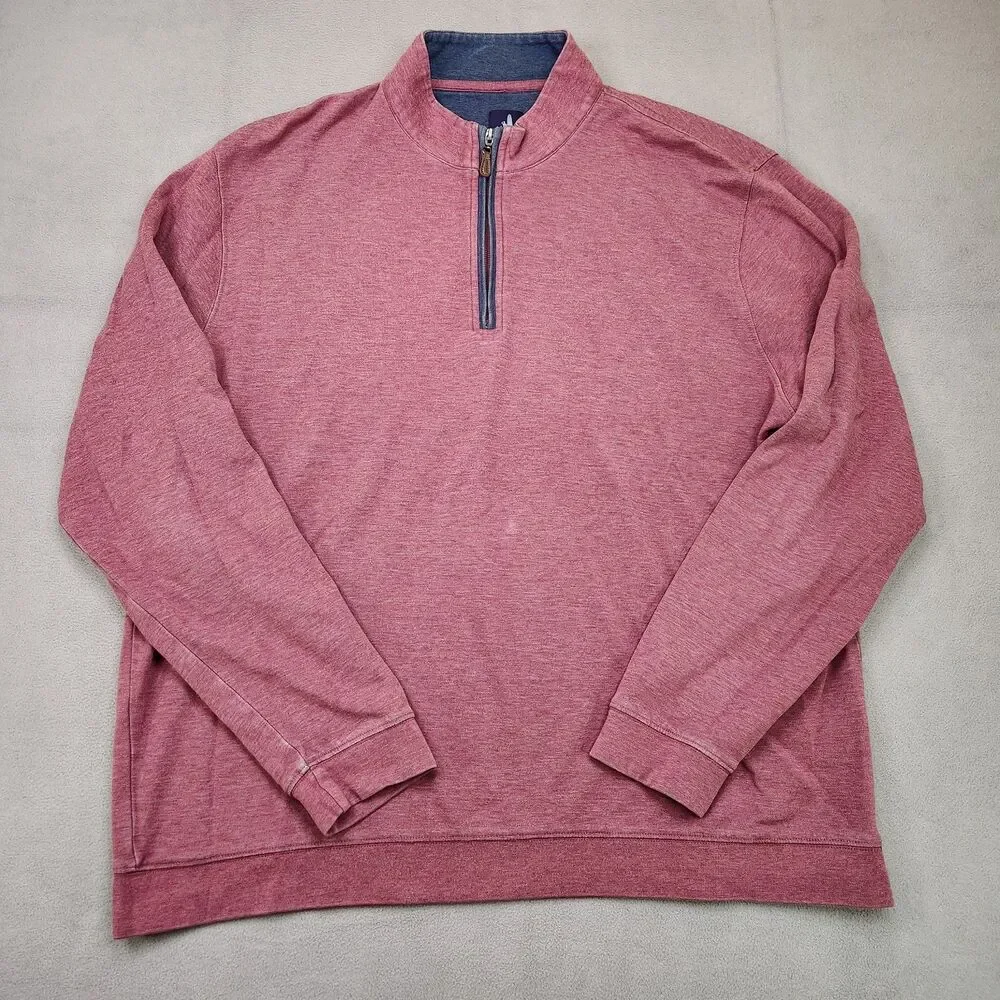 Johnnie-O Sully 1/4 Zip Pullover Men's 2XL Red Long Sleeve Stretch Mock Golf - Picture 1 of 7
